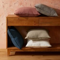 Sorano Linen Blend Cushion - Pale Grey 7 Sorano Linen Blend Cushion - Pale Grey -Koala Home Shop M F Sorano Cushion Core Range R 8