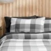 Lincoln Brushed Cotton Quilt Cover - Charcoal Check