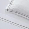 Cambridge 800 TC Egyptian Cotton Sheets - White Silver 1 Cambridge 800 TC Egyptian Cotton Sheets - White Silver -Koala Home Shop M F S23 Cambridge Silver SS Detail SI 5