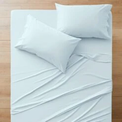 Dalton 400 TC Bamboo / Cotton Sheet Set - Sky -Koala Home Shop M F S23 Dalton Sky SS SI 6