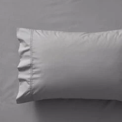 Superior 330 TC Cotton Sheet Set - Silver 8 Superior 330 TC Cotton Sheet Set - Silver -Koala Home Shop M F S23 Superior SS Silver Detail SI 8